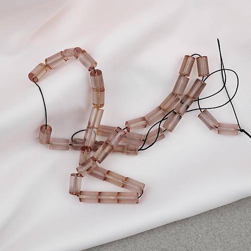 S�kma Kehribar Kesme Kesim 6x10mm Tesbih P�sk�ls�z �effaf Siyah