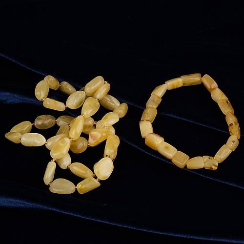 Rus Damla Kehribar Kolye(16.2�gr/52.5�cm) ve  Bileklik Seti (5.8�gr)