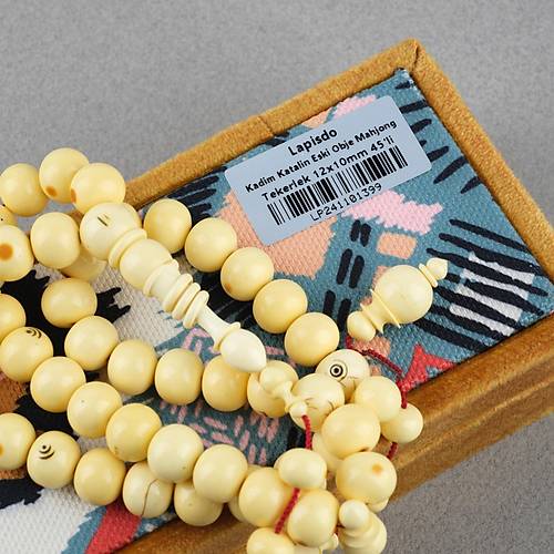 Kadim Katalin Eski Obje Mahjong Ta 45li Tekerlek Kesim 12x10mm Tesbih