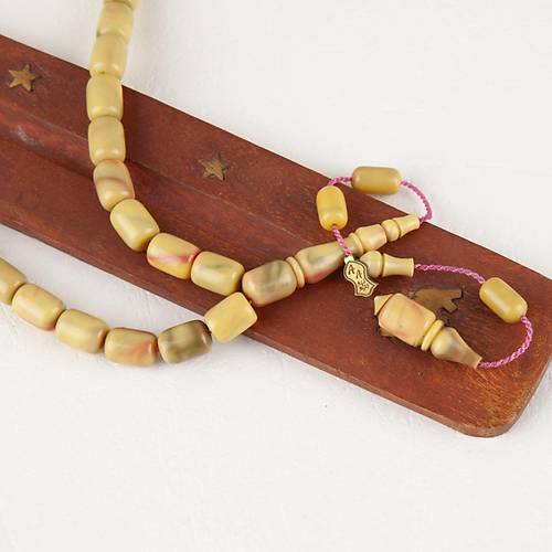 S�kma Kehribar Kaps�l Kesim 7x10mm Tesbih - Hareli Sar�