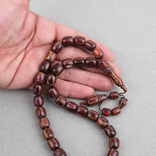 Kafur A�ac� Kaps�l Kesim 11x12mm Tesbih - Kahverengi