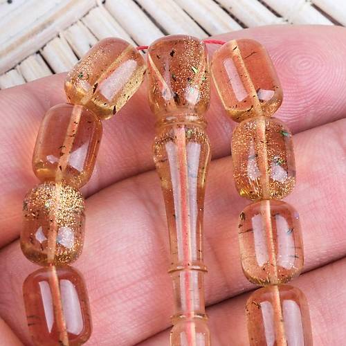 Alman Katalin Simli Usta i Kapsl Kesim 8.5x11mm Tesbih - effaf Simli