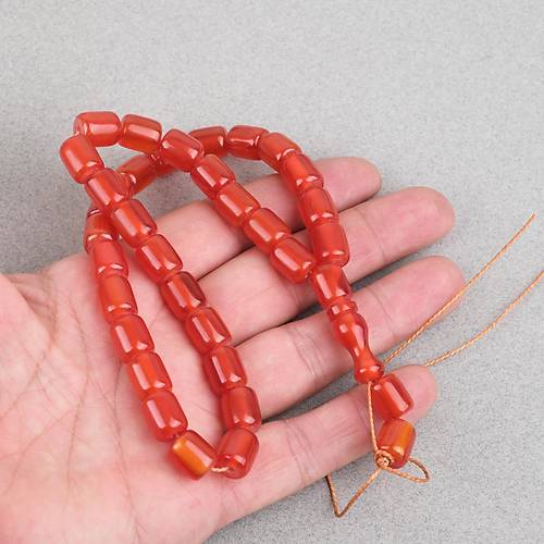 S�kma Kehribar Kaps�l Kesim 9x11mm Tesbih - A��k Kestane P�sk�ls�z