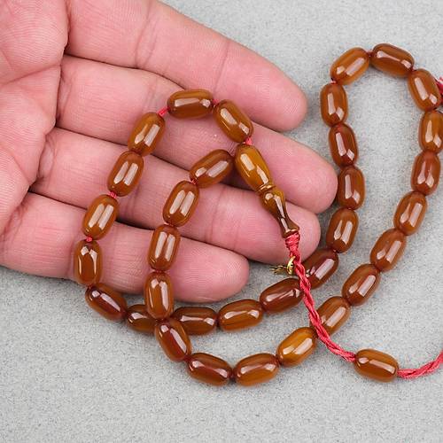 Omari S�kma Kehribar Kaps�l Kesim Oturtma �mameli Sistemli 7x12mm Tesbih