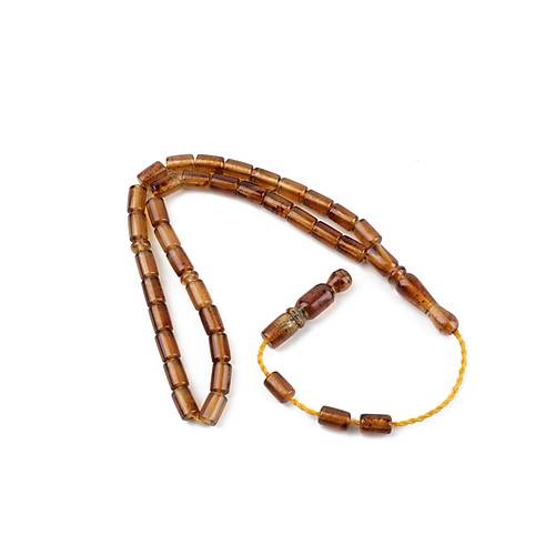 Sumatra Kaya Damla Kehribar Kapsl Kesim 7.5x11mm Tesbih