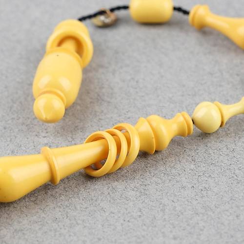 Kadim Katalin Eski Mahjong Ta�� Obje D�nem Usta ��i �mzal� Kaps�l kesim 8.5x11.5mm Tesbih