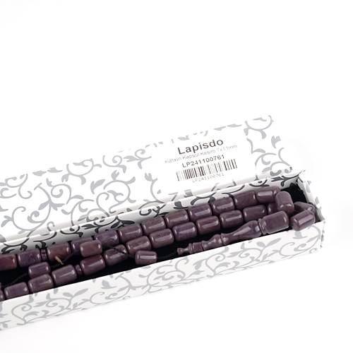 Katalin Usta ��i �mzal� Kaps�l Kesim 7x11mm Tesbih - A��k Bordo