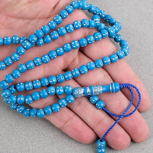 Hac Umre Hediyelik Tal 99luk 7mm Tesbih - Mavi