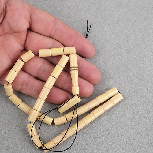S�kma Kehribar Kesme Kesim 7x11mm Tesbih - Sar�