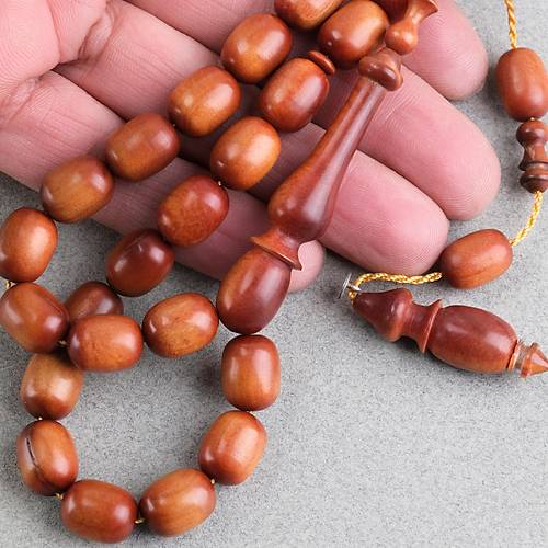 Gergedan A�ac� Usta ��i �mzal� Yumurta Kesim 10x13mm Tesbih