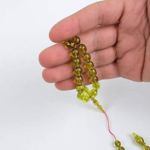 Katalin ubuk Kanada Beyzi Kesim 8x10.5mm Tesbih -effaf Yeil