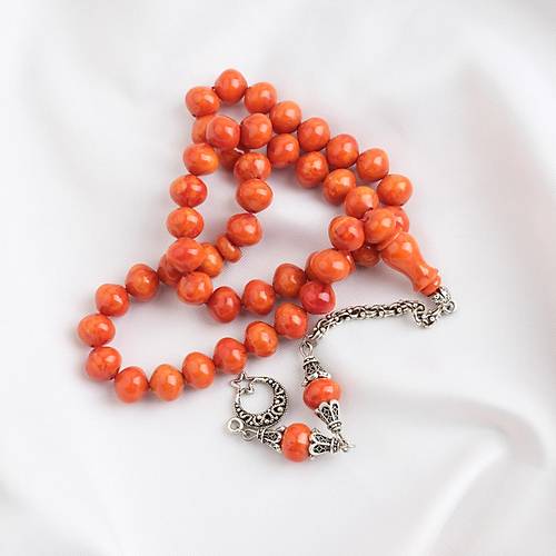 Skma Kehribar Alpaka Pskl Arabi 45lik Ulu Kre Kesim 9x10mm Tesbih