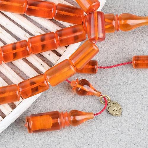 Ate� Kehribar Eski Heykel Objeden Kaps�l Kesim 7x12mm Tesbih