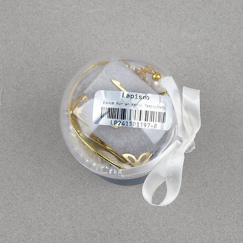 Fanus ��erisinde Mini Kuran ve Tesbih Seti