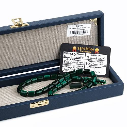 Galalit 1940 Dkm Eski Fransz  Kapsl Kesim 8.5x11.5mm Tesbih - Rolex Yeil