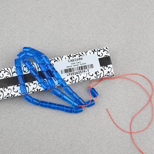U�ak Cam� Kesme Kesim 7x10mm Tesbih P�sk�ls�z Mavi