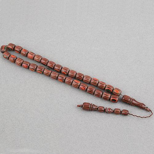 Kafur A�ac� Kaps�l Kesim 11x12mm Tesbih -A��k Ye�il Turuncu