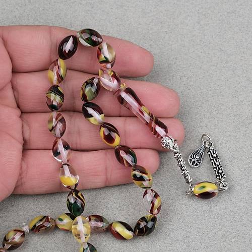 Arizona Katalin Alpaka P�sk�l Beyzi Kesim 8x12mm Tesbih- Sedefli