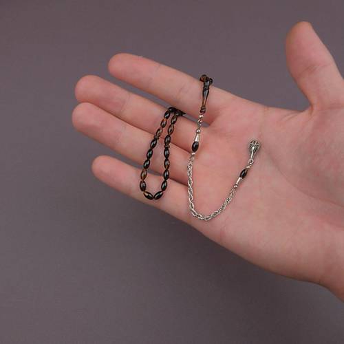 S�kma Kehribar Bilek Boy Beyzi Kesim 4x6mm Sallama Tesbih