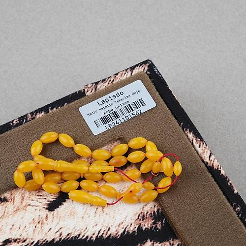 Kadim Katalin Eski Obje Usta ��i �mzal� Arpa Kesim 6x11mm Tesbih