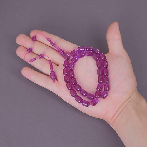 �brahim Atasever Usta ��i �mzal� Alman Katalin Kaps�l Kesim 9x11.5mm Tesbih - Mor