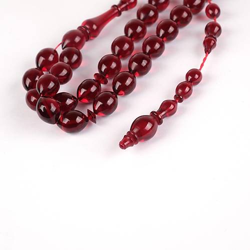 Katalin Beyzi Kesim 8x10mm Tesbih -Koyu Krmz