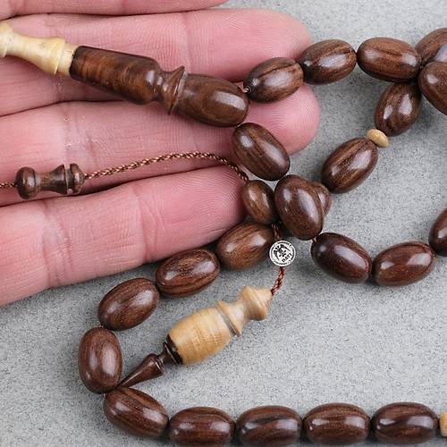 Cocus A�ac� Usta ��i �mzal� Bademi Kesim 9x13mm Tesbih