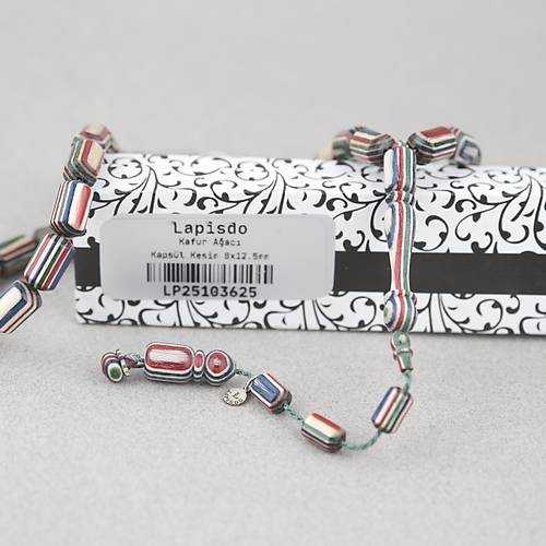 Kafur A�ac� Kaps�l Kesim 8x12.5mm Lapisdo �mzal� Tesbih