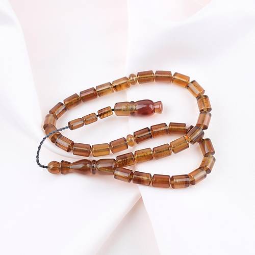 Sumatra Kaya Damla Kehribar Kapsl Kesim 9.5x14mm Tesbih