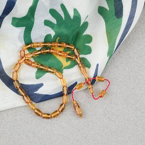 Ate� Kehribar Kaps�l Kesim Sistemli Bilek Boy 5x8mm Tesbih Sar�