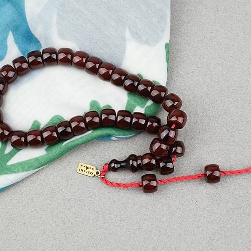 Omari S�kma Kehribar F��� Kesim Oturtma �mameli Sistemli  8x11mm Tesbih