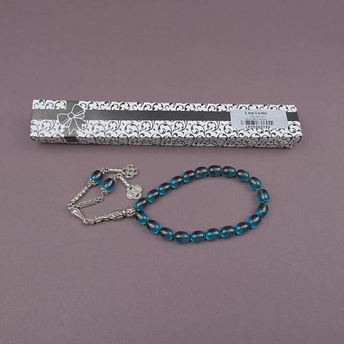Ate� Kehribar Kaps�l Kesim Maskot 9x12mm Tesbih- Ye�il