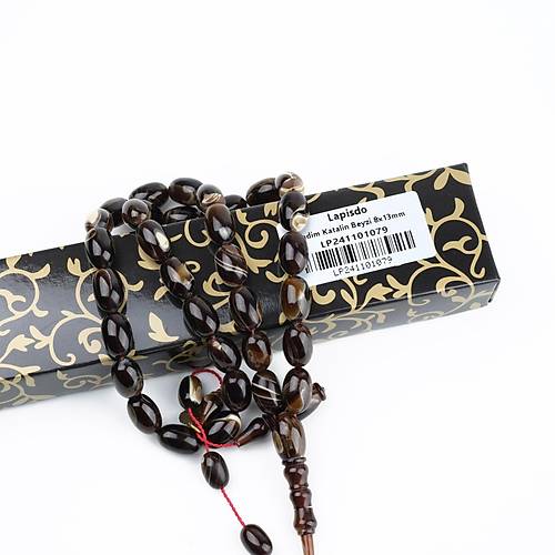 Kadim Katalin Eski Kalemlik Obje Usta i mzal  Beyzi Kesim 8x13mm Tesbih -ekoslovak