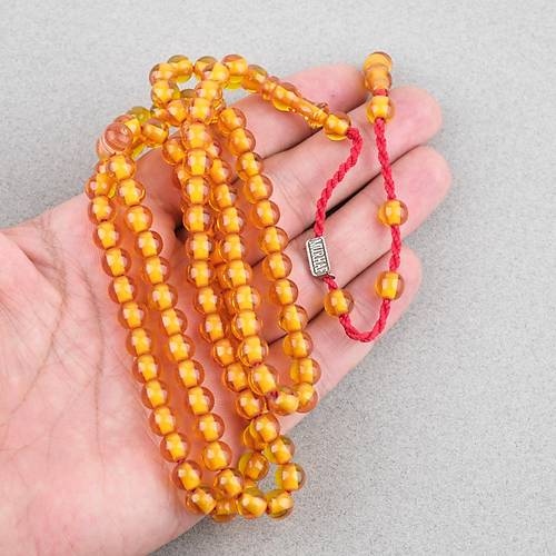 Katalin Usta ��i �mzal� 99luk Namaz Tesbih K�re Kesim 7mm Tesbih - Sar�