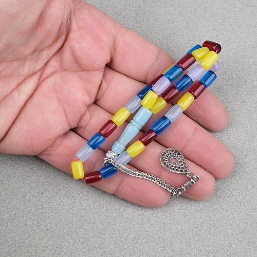 U�ak Cam� Alpaka P�sk�ll� Kesme Kesim 5x8mm Tesbih- Bonibon