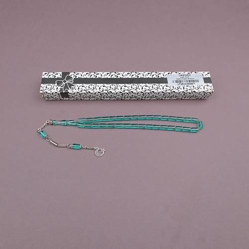U�ak Cam� Kesme Kesim 6x10mm Tesbih Alpaka P�sk�ll� �effaf Ye�il