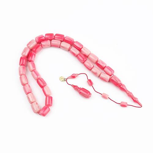 Katalin Dinlenmi ubuk Usta i mzal Kapsl Kesim 9x12mm Tesbih -Krmz Beyaz Alacal