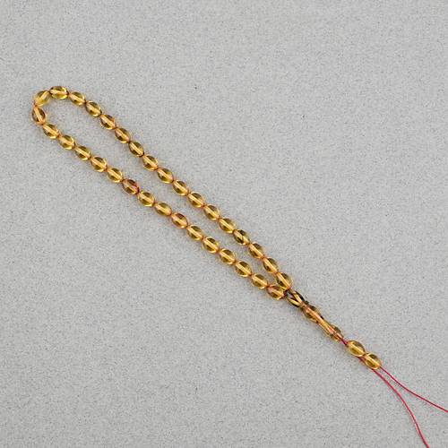 S�kma Kehribar Beyzi Kesim Bilek Boy 5x8mm Tesbih P�sk�ls�z Sar� K�rm�z�