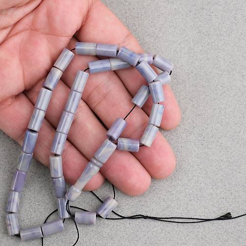 S�kma Kehribar Kesme Kesim 6x10mm Tesbih P�sk�ls�z A��k Mavi