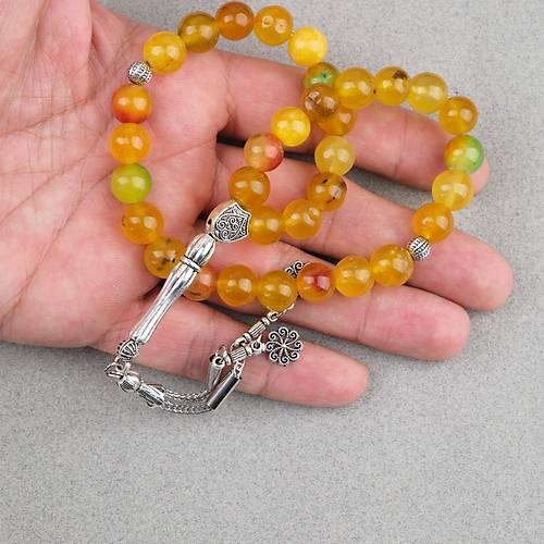 Akik Ta�� K�re Kesim 10mm Tesbih Alpaka P�sk�ll�