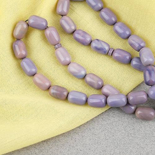 S�kma Kehribar Kaps�l Kesim Alpaka P�sk�ll� 7x11mm Tesbih Lila