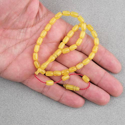 S�kma Kehribar Kaps�l Kesim Sistemli Bilek Boy 5x8mm Tesbih Sar�