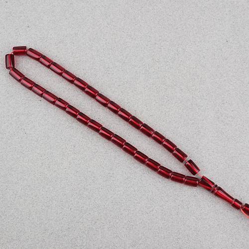 U�ak Cam� Kesme Kesim 7x10mm Tesbih P�sk�ls�z �effaf Koyu K�rm�z�