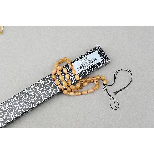 S�kma Kehribar Beyzi Kesim 7x11mm Tesbih- Krem Sar�