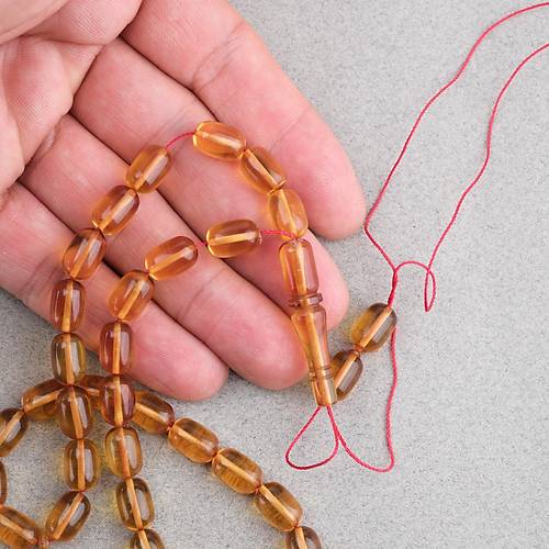 Ate� Kehribar Kaps�l Kesim 7x11mm Tesbih P�sk�ls�z