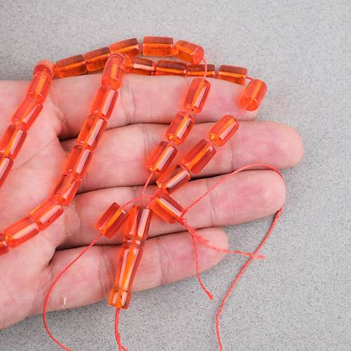 U�ak Cam� Kesme Kesim 7x10.5mm Tesbih -�effaf Turuncu
