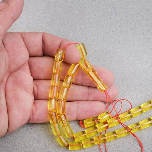 U�ak Cam� Kesme Kesim 7x10.5mm Tesbih - �effaf Llimon Sar�