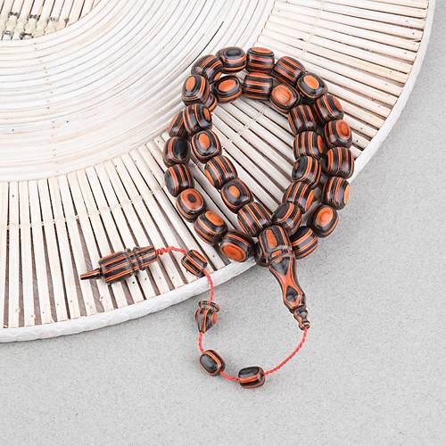 Kafur A�ac� Kaps�l Kesim 11x12mm Tesbih - Turuncu F�me