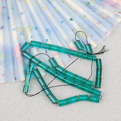 Ate� Kehribar Kesme Kesim 7x11mm Tesbih - �effaf Ye�il