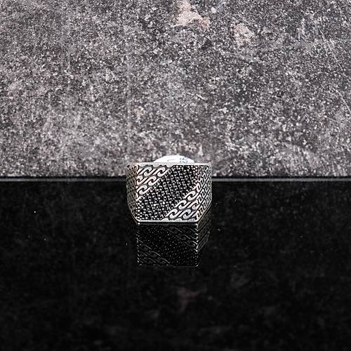 Mikro Zirkon 925Ayar Gm Erkek Yzk